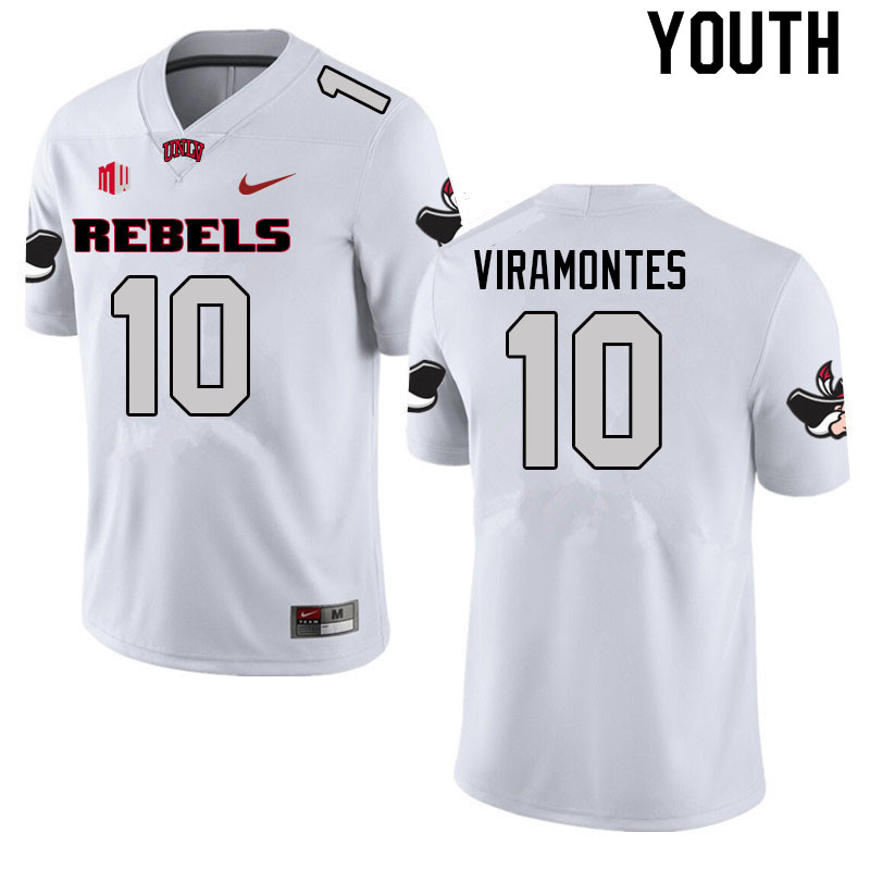 Youth #10 Vic Viramontes UNLV Rebels College Football Jerseys Sale-White - Click Image to Close